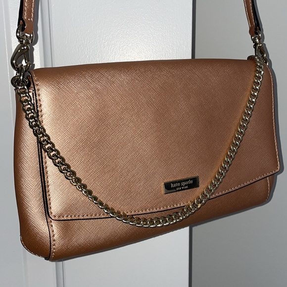 KATE SPADE Greer Laurel Way Rose Gold Leather Crossbody Bag - Picture 1 of 9